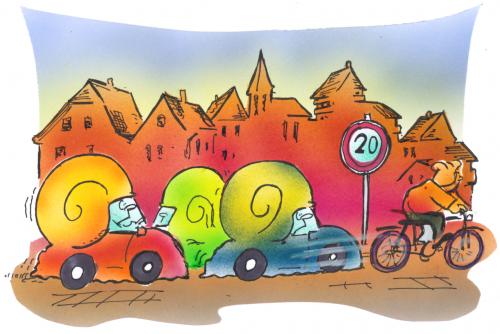 Cartoon: speed limit (medium) by HSB-Cartoon tagged speed,limit,vehicle,car,trafic,street,road