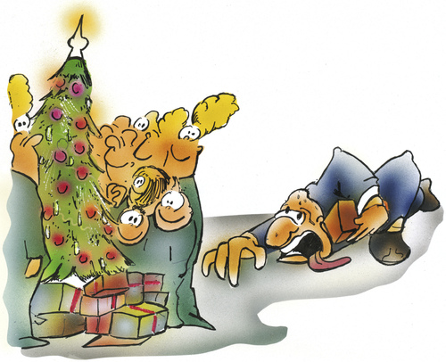 Cartoon: Xmas stress (medium) by HSB-Cartoon tagged present,weihnachten,xmas,christmas,christmastree,weihnachtsbaum,geschenke,airbrush,airbrushcartoon,xmas,weihnachten,present,christmas,christmastree,weihnachtsbaum,geschenke,airbrush,airbrushcartoon