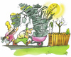 Cartoon: allotment holder (small) by HSB-Cartoon tagged garden,flower,fence,gardener,gärtner,garten,zaun,schubkarre,allotment,holder,cartoon,caricature,airbrush,hsb
