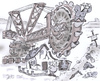 Cartoon: Braunkohletagebau (small) by HSB-Cartoon tagged braunkohle,bergbau,tagebau,bagger,bergbauschäden
