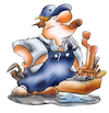 Cartoon: Der Installateur (small) by HSB-Cartoon tagged heizung,sanitär,installateur,installer,heater,gas,wasser,karikatur,cartoonmotiv,handwerk,crafts,handyman,bad,zunft,blaumann,installation,rohr,cartoon,illustration