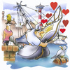 Cartoon: loveboat (small) by HSB-Cartoon tagged boat,ship,sailing,water,sea,ocean,harbour,port,skipper,capitain,sail,love,cartoon,caricature,airbrush