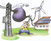 Cartoon: Ökostrom (small) by HSB-Cartoon tagged öko,ökostrom,energie,erneuerbareenergie,windrad,fotovoltaik,sonnenenergie,windenergie,strom,stromkabel,stromleitung,trafo,transformator,sicherung,landwirt,energiewirt,bauer,bauernhof,natur,umwelt,cartoon,karikatur,hsb,airbrush