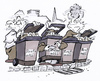 Cartoon: rubbish control (small) by HSB-Cartoon tagged rubbish,garbage,refuse,bin,müll,mülleimer,police,polizei,abfall,cartoon,karikatur,caricature