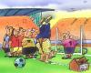 Cartoon: Tor (small) by HSB-Cartoon tagged sport tor schiedsrichter fußball spieler stürmer torwart abwehrspieler stadion platzwart