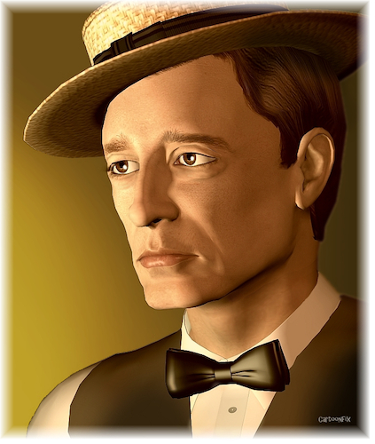 Cartoon: Buster Keaton Portrait (medium) by Cartoonfix tagged buster,keaton,portrait,illustration