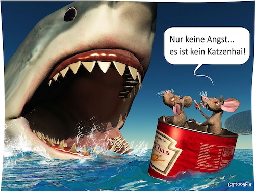 Cartoon: Der Irrtum (medium) by Cartoonfix tagged katzenhai