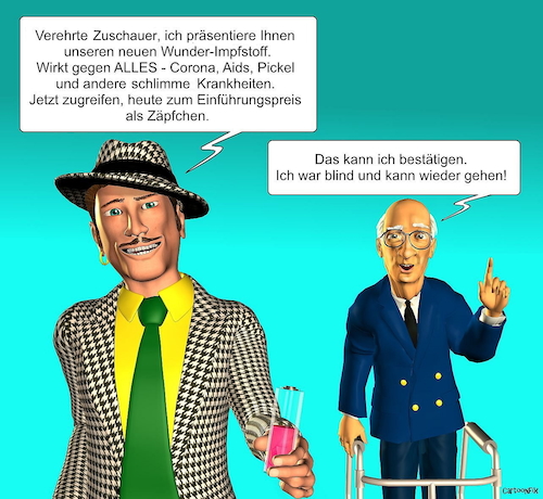 Cartoon: Der Wunder-Impfstoff (medium) by Cartoonfix tagged wunder,impfstoff,wonder,vaccine