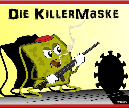 Cartoon: Die Killermaske (medium) by Cartoonfix tagged gesichtsmaske,mundschutz,corona,pandemie