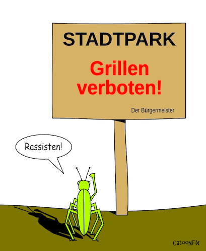 Cartoon: Grillen... (medium) by Cartoonfix tagged grillen,missverstaendnis,schild,park