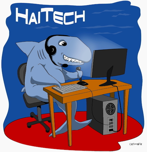 Cartoon: Haitech (medium) by Cartoonfix tagged haitech,hightech,wortspiel