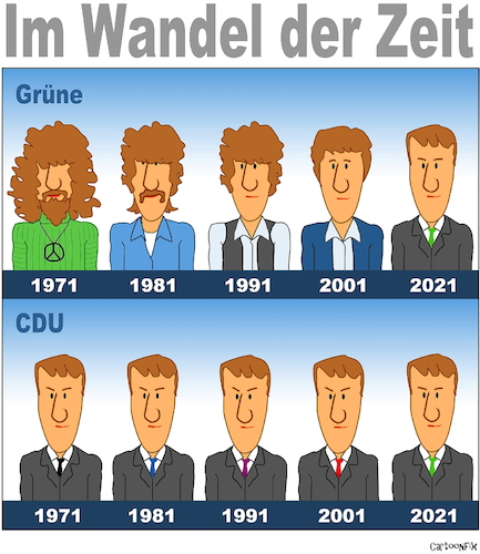 Cartoon: Im Wandel der Zeit (medium) by Cartoonfix tagged im,wandel,der,zeit,grüne,cdu
