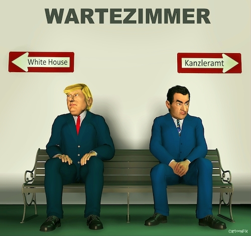 Cartoon: Im Wartezimmer (medium) by Cartoonfix tagged wartezimmer,söder,trump,weißes,haus,kanzleramt