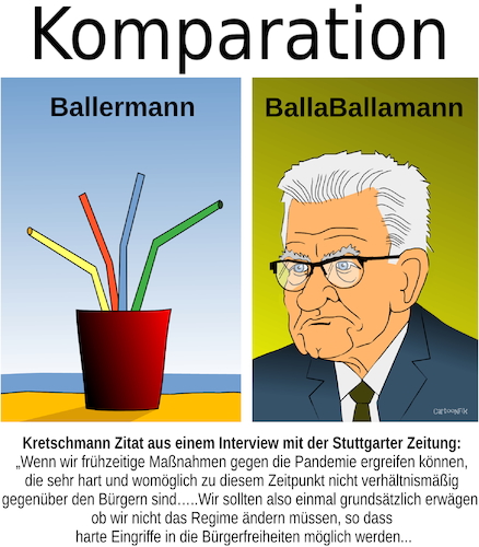Cartoon: Komparation - Die Steigerung (medium) by Cartoonfix tagged kretschmann,komparation,steigerung,äußerung,zu,grundrechtseinschänkungen