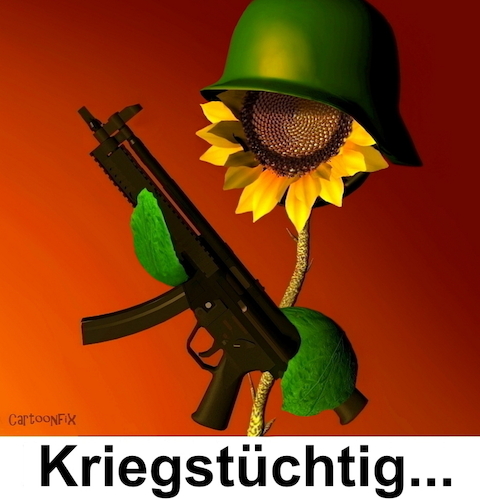 Cartoon: Kriegstüchtig (medium) by Cartoonfix tagged kriegstüchtig,grüne,habeck,baerbock,hofreiter,ukraine,russland,krieg