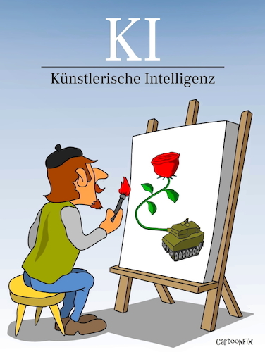 Cartoon: Künstlerische Intelligenz (medium) by Cartoonfix tagged künstlerische,intelligenz,ki,künstlische,wortspiel