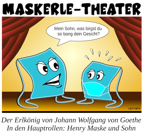 Cartoon: Maskerle-Theater (medium) by Cartoonfix tagged maskenpflicht,corona,covid19,pandemie