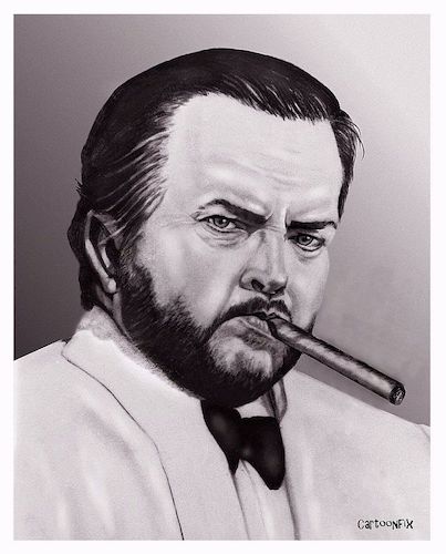 Cartoon: Orson Welles (medium) by Cartoonfix tagged orson,welles