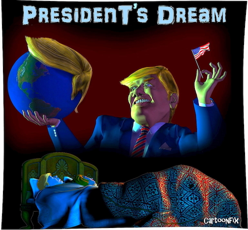 Cartoon: Presidents Dream (medium) by Cartoonfix tagged trump,präsident,president