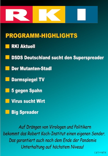 Cartoon: RKI - TV (medium) by Cartoonfix tagged robert,koch,institut,rki,tv