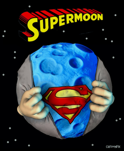 Cartoon: Supermoon (medium) by Cartoonfix tagged supermoon,supermond