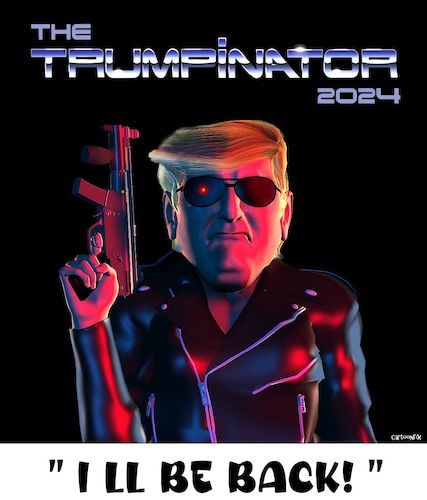 Cartoon: TRUMPINATOR (medium) by Cartoonfix tagged donald,trump,wahl,2024