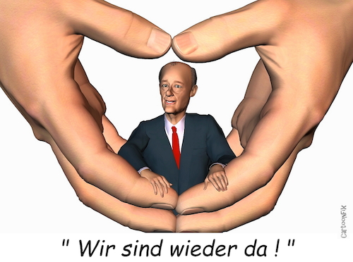 Cartoon: Wieder da...! (medium) by Cartoonfix tagged cdu,parteitag,wiederwahl,merz,merkel