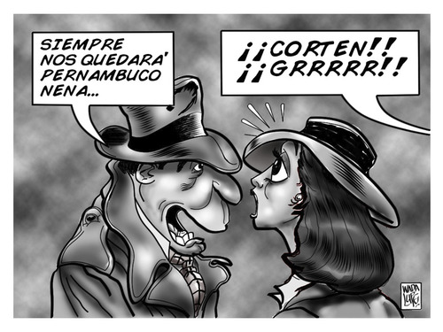 Cartoon: casablanca (medium) by Wadalupe tagged ingrid,cine,bogart,casablanca,bergman,sam,peliculas,despedidas,aeropuerto