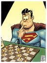 Cartoon: en apuros y sin villano (small) by Wadalupe tagged superman superheroe ajedrez apuros torneo acorralado