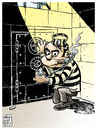 Cartoon: Practicando (small) by Wadalupe tagged carcel caja fuerte ladron preso celda presidiario libertad