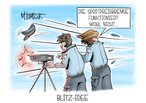 Cartoon: Blitz-Idee (medium) by Mirco Tomicek tagged blitzmarathon,blitzermarathon,blitzer,marathon,schnellfahren,auto,polizei,geschwindigkeit,tempolimit,spritpreis,bremse,spritpreisbremse,entlastung,steuer,spirtsteuer,steuern,erleichterung,tanken,tankstelle,benzin,diesel,spritpreise,koalition,regierung,union,spd,karikatur,pressekarikatur,mirco,tomicek,blitzmarathon,blitzermarathon,blitzer,marathon,schnellfahren,auto,polizei,geschwindigkeit,tempolimit,spritpreis,bremse,spritpreisbremse,entlastung,steuer,spirtsteuer,steuern,erleichterung,tanken,tankstelle,benzin,diesel,spritpreise,koalition,regierung,union,spd,karikatur,pressekarikatur,mirco,tomicek