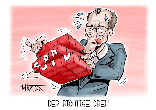Cartoon: Der richtige Dreh (medium) by Mirco Tomicek tagged reformen,reform,friedrich,merz,cdu,union,spd,fraktion,bundestag,bundestagsfraktion,koalition,kanzler,regierung,zu,gast,karikatur,pressekarikatur,cartoon,mirco,tomicek,reformen,reform,friedrich,merz,cdu,union,spd,fraktion,bundestag,bundestagsfraktion,koalition,kanzler,regierung,zu,gast,karikatur,pressekarikatur,cartoon,mirco,tomicek