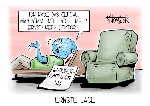 Cartoon: Ernste Lage (medium) by Mirco Tomicek tagged erde,erdüberlastung,erd,überlastungstag,ressourcen,umwelt,abgebaut,menschen,klimaschutz,klimakrise,krise,klima,karikatur,cartoon,pressekarikatur,mirco,tomicek,erde,erdüberlastung,erd,überlastungstag,ressourcen,umwelt,abgebaut,menschen,klimaschutz,klimakrise,krise,klima,karikatur,cartoon,pressekarikatur,mirco,tomicek