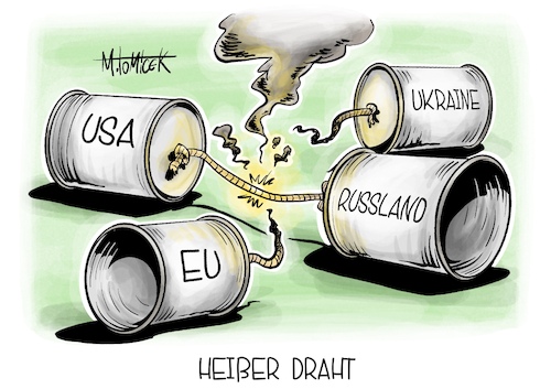 Cartoon: Heißer Draht (medium) by Mirco Tomicek tagged donald,trump,wladimir,putin,telefonat,telefon,telefonieren,sprechen,ukraine,krieg,russland,waffenruhe,waffen,frieden,friedensgespräch,eu,europa,karikatur,pressekarikatur,cartoon,mirco,tomicek,donald,trump,wladimir,putin,telefonat,telefon,telefonieren,sprechen,ukraine,krieg,russland,waffenruhe,waffen,frieden,friedensgespräch,eu,europa,karikatur,pressekarikatur,cartoon,mirco,tomicek