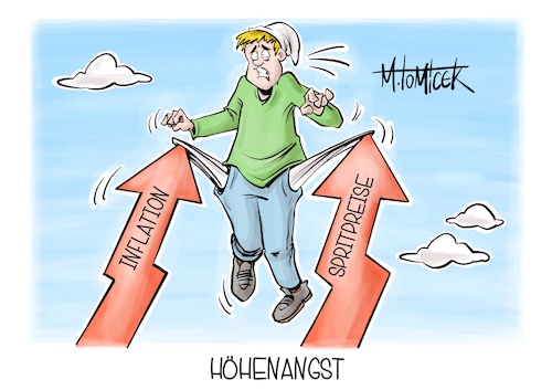Cartoon: Höhenangst (medium) by Mirco Tomicek tagged inflation,inflationsrate,finanzen,geld,finanzierung,zinsen,spritkosten,spritpreise,spritpreis,benzin,diesel,öl,ölpreise,tanken,tankstellen,karikatur,cartoon,pressekarikatur,mirco,tomicek,inflation,inflationsrate,finanzen,geld,finanzierung,zinsen,spritkosten,spritpreise,spritpreis,benzin,diesel,öl,ölpreise,tanken,tankstellen,karikatur,cartoon,pressekarikatur,mirco,tomicek