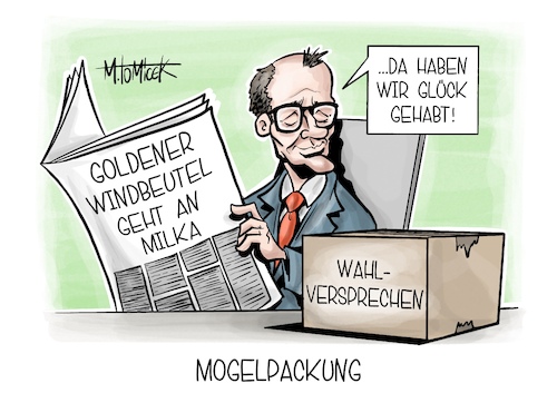 Cartoon: Mogelpackung (medium) by Mirco Tomicek tagged mogelpackung,goldener,windbeutel,milka,schokolade,verpackung,verbraucher,koalition,regierung,schwarz,rot,bundesregierung,friedrich,merz,wahlversprechen,wahl,streit,groko,union,cdu,csu,spd,karikatur,pressekarikatur,cartoon,mirco,tomicek,mogelpackung,goldener,windbeutel,milka,schokolade,verpackung,verbraucher,koalition,regierung,schwarz,rot,bundesregierung,friedrich,merz,wahlversprechen,wahl,streit,groko,union,cdu,csu,spd,karikatur,pressekarikatur,cartoon,mirco,tomicek