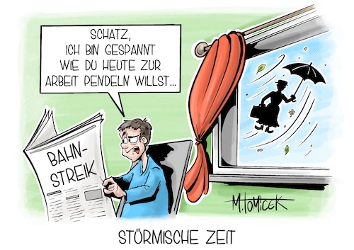 Cartoon: Stürmische Zeit (medium) by Mirco Tomicek tagged gdl,lokführer,lokführerstreik,streik,streiken,bahn,bahnstreik,bahnstreiks,bahnhof,züge,bahnverkehr,pendler,pendeln,sturm,sturmtief,stürme,wetter,wind,mary,poppins,cartoon,karikatur,pressekarikatur,mirco,tomicek,gdl,lokführer,lokführerstreik,streik,streiken,bahn,bahnstreik,bahnstreiks,bahnhof,züge,bahnverkehr,pendler,pendeln,sturm,sturmtief,stürme,wetter,wind,mary,poppins,cartoon,karikatur,pressekarikatur,mirco,tomicek