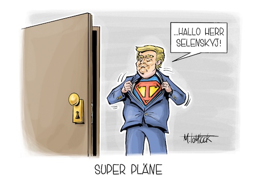 Cartoon: Super Pläne (medium) by Mirco Tomicek tagged frieden,friedensplan,friedenspläne,donald,trump,usa,us,hamas,israel,nahost,gaza,gazastreifen,kriege,ukraine,russland,selenskyj,tomahawk,marschflugkörper,flugkörper,raketen,waffen,waffenlieferung,superman,karikatur,pressekarikatur,cartoon,mirco,tomicek,frieden,friedensplan,friedenspläne,donald,trump,usa,us,hamas,israel,nahost,gaza,gazastreifen,kriege,ukraine,russland,selenskyj,tomahawk,marschflugkörper,flugkörper,raketen,waffen,waffenlieferung,superman,karikatur,pressekarikatur,cartoon,mirco,tomicek