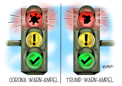 Cartoon: Warn-Ampel (medium) by Mirco Tomicek tagged österreich,ampel,corona,coronaampel,covid19,warn,warnung,risiko,donald,trump,usa,amerika,us,president,präsident,fake,news,lügen,wahl,wahlbetrug,briefwahl,präsidentschaftswahl,lügenpresse,presse,warnsystem,cartoon,karikatur,mirco,tomicek,österreich,ampel,corona,coronaampel,covid19,warn,warnung,risiko,donald,trump,usa,amerika,us,president,präsident,fake,news,lügen,wahl,wahlbetrug,briefwahl,präsidentschaftswahl,lügenpresse,presse,warnsystem,cartoon,karikatur,mirco,tomicek