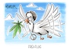 Cartoon: Frei-Flug (small) by Mirco Tomicek tagged cannabis,legalisierung,hanf,thc,marihuana,hanfpflanze,friedenstaube,taube,karl,lauterbach,cem,özdemir,cartoon,karikatur,pressekarikatur,mirco,tomicek