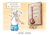 Cartoon: Heiße Phase (small) by Mirco Tomicek tagged heißes,wetter,warm,wärme,hitze,wetterlage,usa,iran,krieg,ziele,angriff,trump,amerika,kriegsende,verhandlungen,russland,kiew,ukraine,wirtschaft,karikatur,cartoon,pressekarikatur,mirco,tomicek