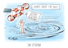 Cartoon: Im Strom (small) by Mirco Tomicek tagged koalitionsausschuss,koalition,ausschuss,spd,union,cdu,csu,schwarz,rot,friedrich,merz,stromsteuersenkung,stromsteuer,strom,steuern,industrie,privathaushalte,verbraucher,haushalt,finanzen,ergebnispapier,koalitionsvertrag,wasser,strömung,karikatur,pressekarikatur,cartoon,mirco,tomicek