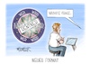 Cartoon: Neues Format (small) by Mirco Tomicek tagged rentenreform,rente,reform,renten,rentner,arbeit,wer,wird,millionär,merz,koalition,karikatur,cartoon,pressekarikatur,mirco,tomicek