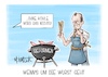 Cartoon: Wenns um die Wurst geht (small) by Mirco Tomicek tagged koalition,koalitionsausschuss,union,cdu,csu,spd,merz,regierung,reformen,reform,energien,entlastungsprämie,grillen,vatertag,grill,karikatur,cartoon,pressekarikatur,mirco,tomicek