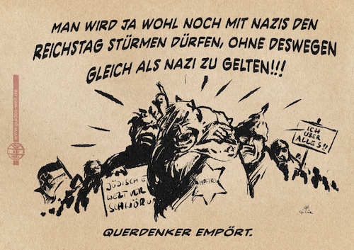 Cartoon: Alles Nazis oder was? (medium) by Guido Kuehn tagged nazis,covid,demo,querdenken,impfen,reichstag,nazis,covid,demo,querdenken,impfen,reichstag