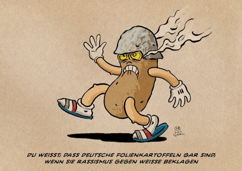 Cartoon: Folienkartoffeln (medium) by Guido Kuehn tagged deutschland,rassismus,kartoffel,deutschland,rassismus,kartoffel