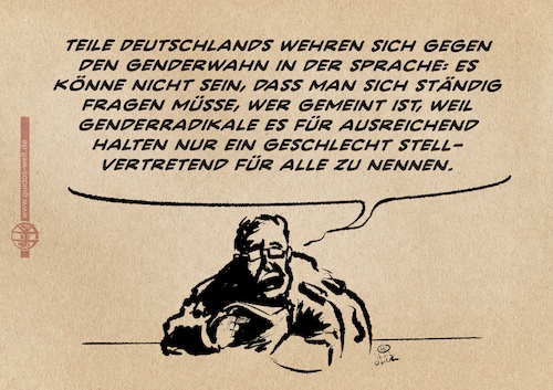 Cartoon: Genderwahn (medium) by Guido Kuehn tagged gender,sprache,gender,sprache
