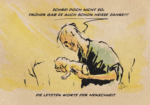 Cartoon: Heiße jahre gab es schon immer (medium) by Guido Kuehn tagged klima,klima