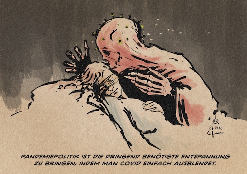 Cartoon: Insomnia Pandemia (medium) by Guido Kuehn tagged corona,covid,pandemie,masken,impfen,filter,abstandsregeln,corona,covid,pandemie,masken,impfen,filter,abstandsregeln