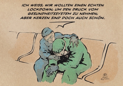 Cartoon: Kerzenlockdown (medium) by Guido Kuehn tagged lichter,kerzen,lockdown,lichter,kerzen,lockdown